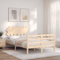  Bed Frame without Mattress 135x190 cm Solid Wood