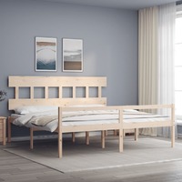  Senior Bed without Mattress 183x203 cm King Solid Wood