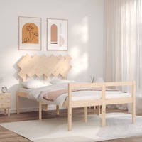 Senior Bed without Mattress 135x190 cm Solid Wood