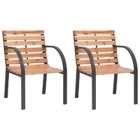  Garden Chairs 2 pcs Solid Wood Fir