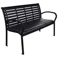  Garden Bench Black 116 cm Steel and WPC
