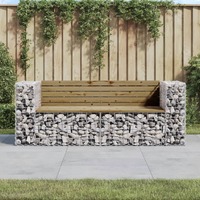  Garden Bench Gabion Design 184x71x65.5 cm Impregnated Wood Pine