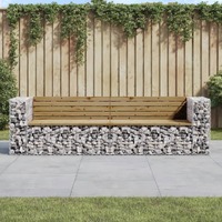  Garden Bench Gabion Design 244x71x65.5 cm Impregnated Wood Pine