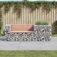  Garden Bench with Gabion Basket Solid Wood Douglas