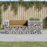  Garden Bench with Gabion Basket Impregnated Wood Pine