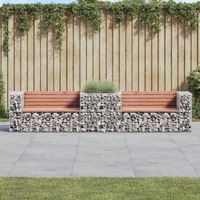  Garden Bench with Gabion Basket Solid Wood Douglas