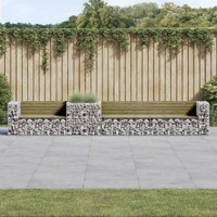  Garden Bench with Gabion Basket Impregnated Wood Pine