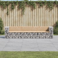  Garden Bench Gabion Design 287x71x65.5 cm Solid Wood Pine