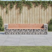  Garden Bench Gabion Design 287x71x65.5 cm Solid Wood Douglas
