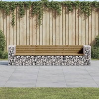  Garden Bench Gabion Design 287x71x65.5 cm Impregnated Wood Pine