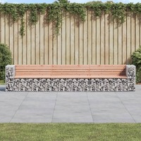  Garden Bench Gabion Design 347x71x65.5 cm Solid Wood Douglas