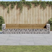  Garden Bench Gabion Design 347x71x65.5 cm Impregnated Wood Pine