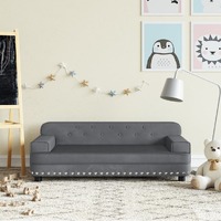  Kids Sofa Dark Grey 90x53x30 cm Velvet