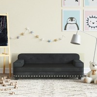  Kids Sofa Black 90x53x30 cm Velvet