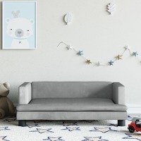  Kids Sofa Light Grey 80x45x30 cm Velvet