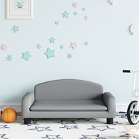  Kids Sofa Light Grey 70x45x30 cm Fabric