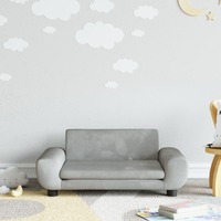  Kids Sofa Light Grey 70x45x33 cm Velvet