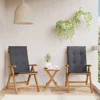  Reclining Garden Chairs with Cushions 2 pcs Solid Wood Teak