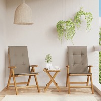  Reclining Garden Chairs with Cushions 2 pcs Solid Wood Teak