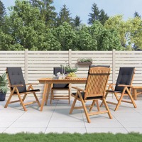  Reclining Garden Chairs with Cushions 4 pcs Solid Wood Teak