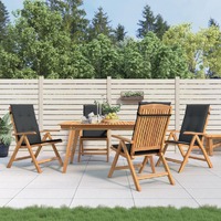  Reclining Garden Chairs with Cushions 4 pcs Solid Wood Teak