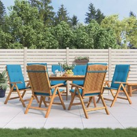  Reclining Garden Chairs with Cushions 6 pcs Solid Wood Teak