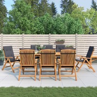  Reclining Garden Chairs with Cushions 8 pcs Solid Wood Teak
