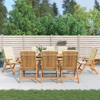  Reclining Garden Chairs with Cushions 8 pcs Solid Wood Teak