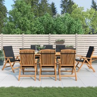  Reclining Garden Chairs with Cushions 8 pcs Solid Wood Teak