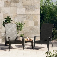  Garden Adirondack Chair Black Poly Rattan