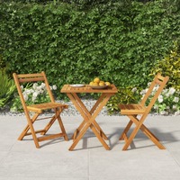  3 Piece Folding Bistro Set Solid Wood Acacia
