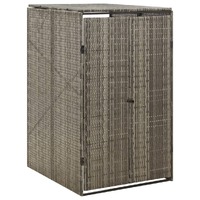  Single Wheelie Bin Shed Grey 70x80x117 cm Poly Rattan