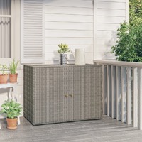  Garden Storage Cabinet Grey 100x55.5x80 cm Poly Rattan