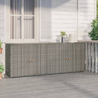 Garden Storage Cabinet Grey 198x55.5x80 cm Poly Rattan