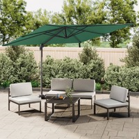  Cantilever Garden Parasol with Aluminium Pole Green 400x300 cm