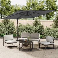  Cantilever Garden Parasol with Aluminium Pole Anthracite 400x300 cm