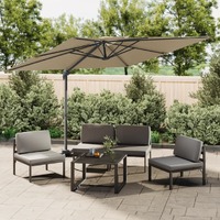  Double Top Cantilever Garden Parasol Taupe 400x300 cm