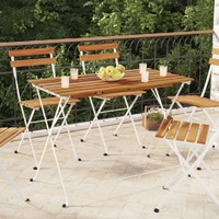  Folding Bistro Table 100x54x71 cm Solid Wood Acacia and Steel