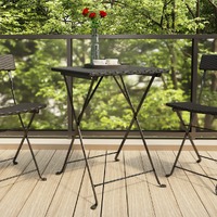  Folding Bistro Table Black 55x54x71 cm Poly Rattan