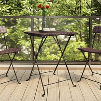 Folding Bistro Table Brown 55x54x71 cm Poly Rattan