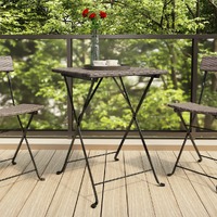  Folding Bistro Table Grey 55x54x71 cm Poly Rattan