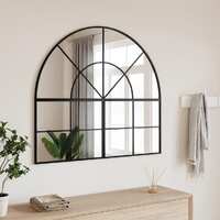  Wall Mirror Black 100x90 cm Arch Iron