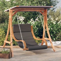  Swing Chair with Cushion and Canopy Solid Wood Spruce