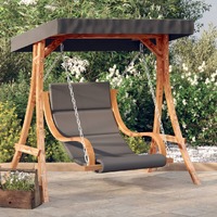  Swing Chair with Cushion and Canopy Solid Wood Spruce