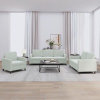  3 Piece Sofa Set Light Grey Velvet