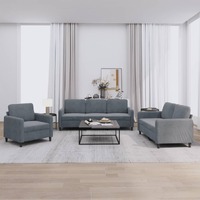  3 Piece Sofa Set Dark Grey Velvet