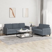  2 Piece Sofa Set Dark Grey Velvet