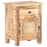  Bedside Cabinet 40x30x50 cm Rough Mango Wood