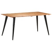  Dining Table with Live Edges 160x80x75 cm Solid Acacia Wood