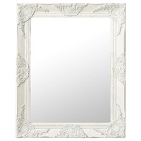  Wall Mirror Baroque Style 50x60 cm White